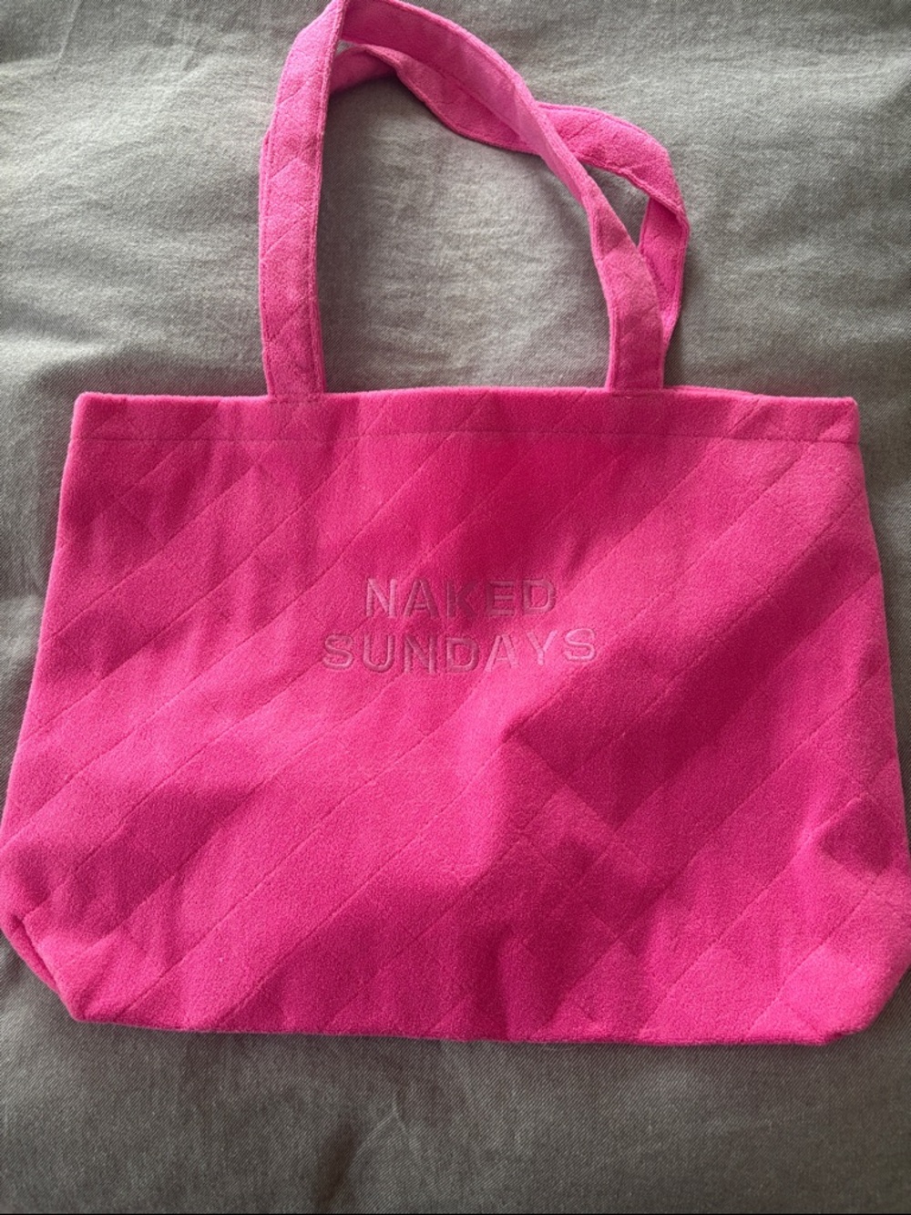 Naked Sundays Hot Pink Quilted Tote